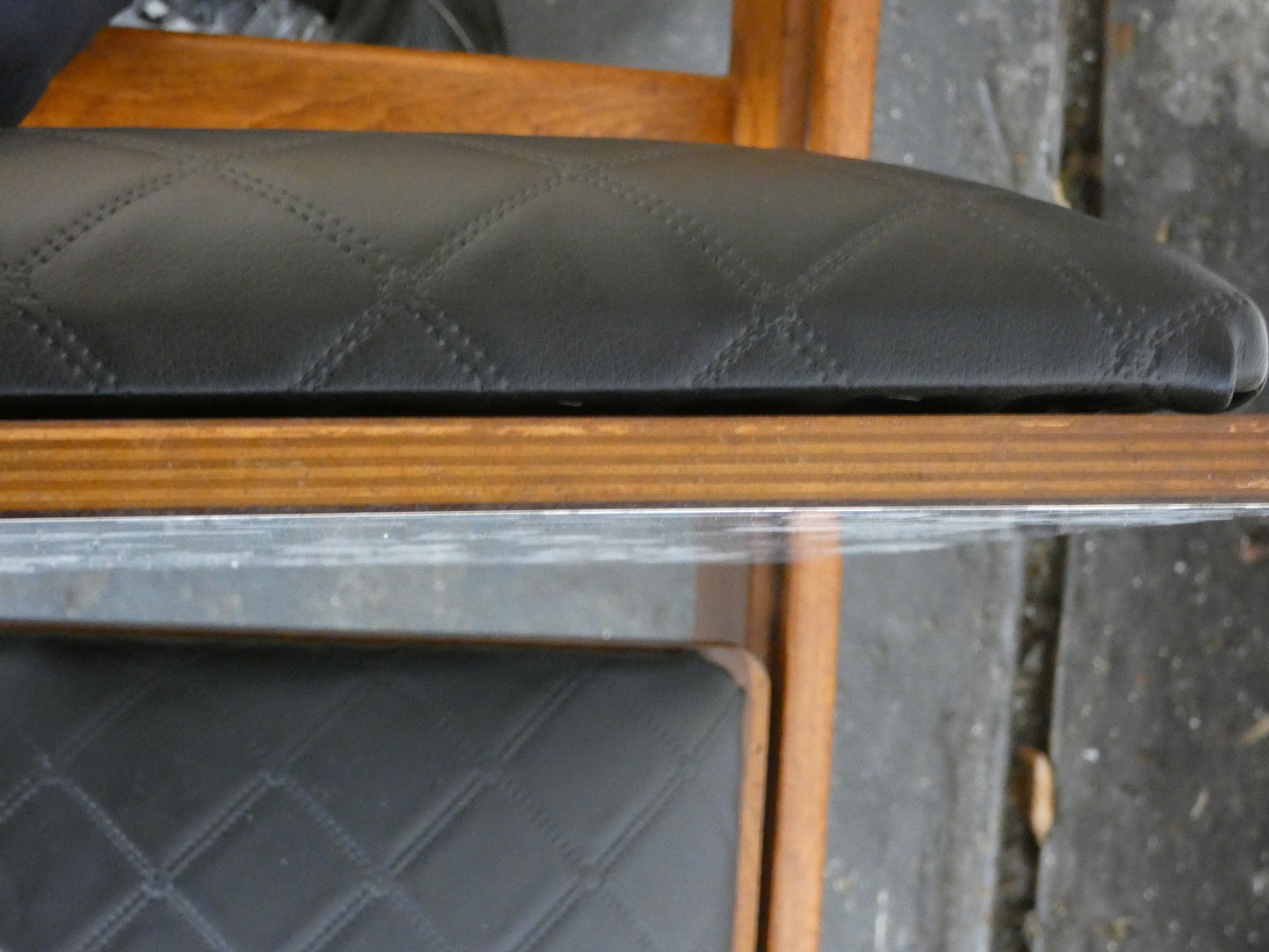 Mid-Century Teak Coffee Table / Bench with Jacqueline Groag Cityscape Design – Reupholstered Seat Pads