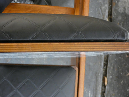 Mid-Century Teak Coffee Table / Bench with Jacqueline Groag Cityscape Design – Reupholstered Seat Pads