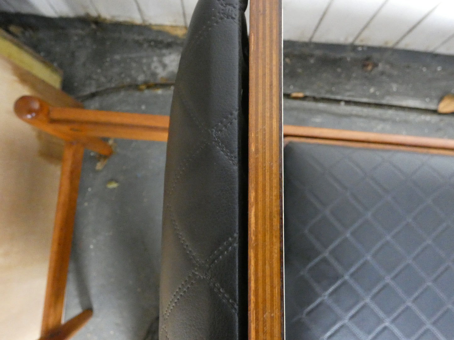 Mid-Century Teak Coffee Table / Bench with Jacqueline Groag Cityscape Design – Reupholstered Seat Pads