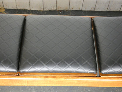 Mid-Century Teak Coffee Table / Bench with Jacqueline Groag Cityscape Design – Reupholstered Seat Pads