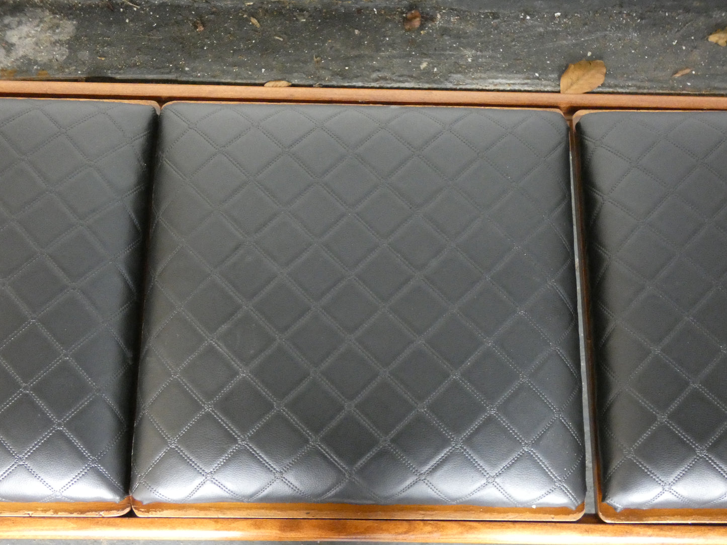 Mid-Century Teak Coffee Table / Bench with Jacqueline Groag Cityscape Design – Reupholstered Seat Pads