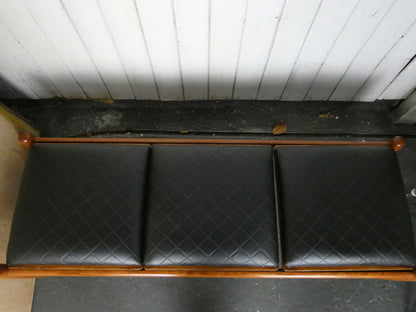 Mid-Century Teak Coffee Table / Bench with Jacqueline Groag Cityscape Design – Reupholstered Seat Pads