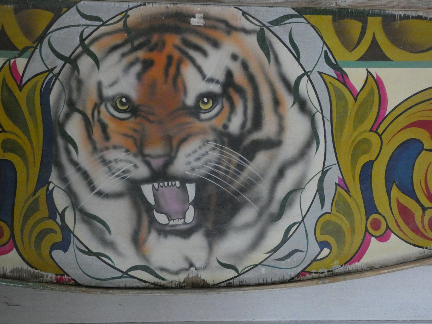 Fairground Panel depicting a Tiger  - Original Vintage