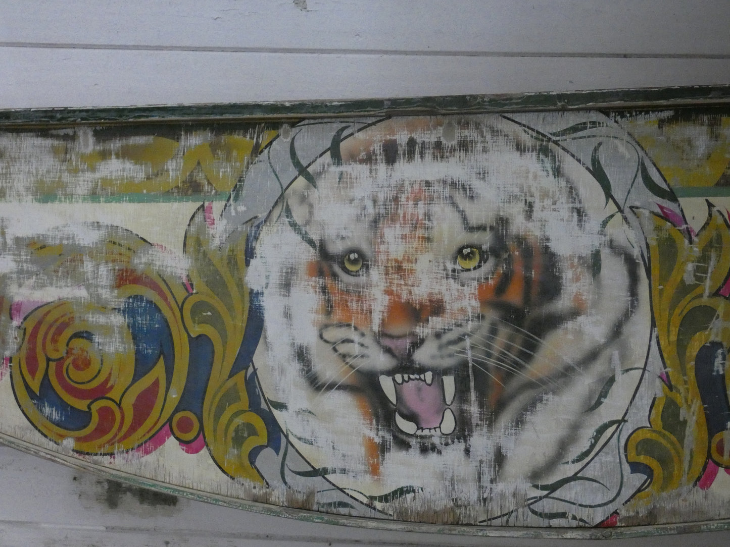 Fairground Panel depicting a Tiger  - Original Vintage