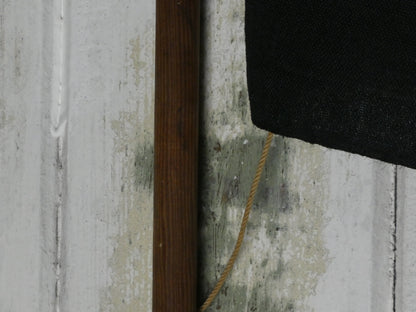 Vintage “Winged-Maiden” Harp Flag – Historical Irish Symbol on Wooden Staff,