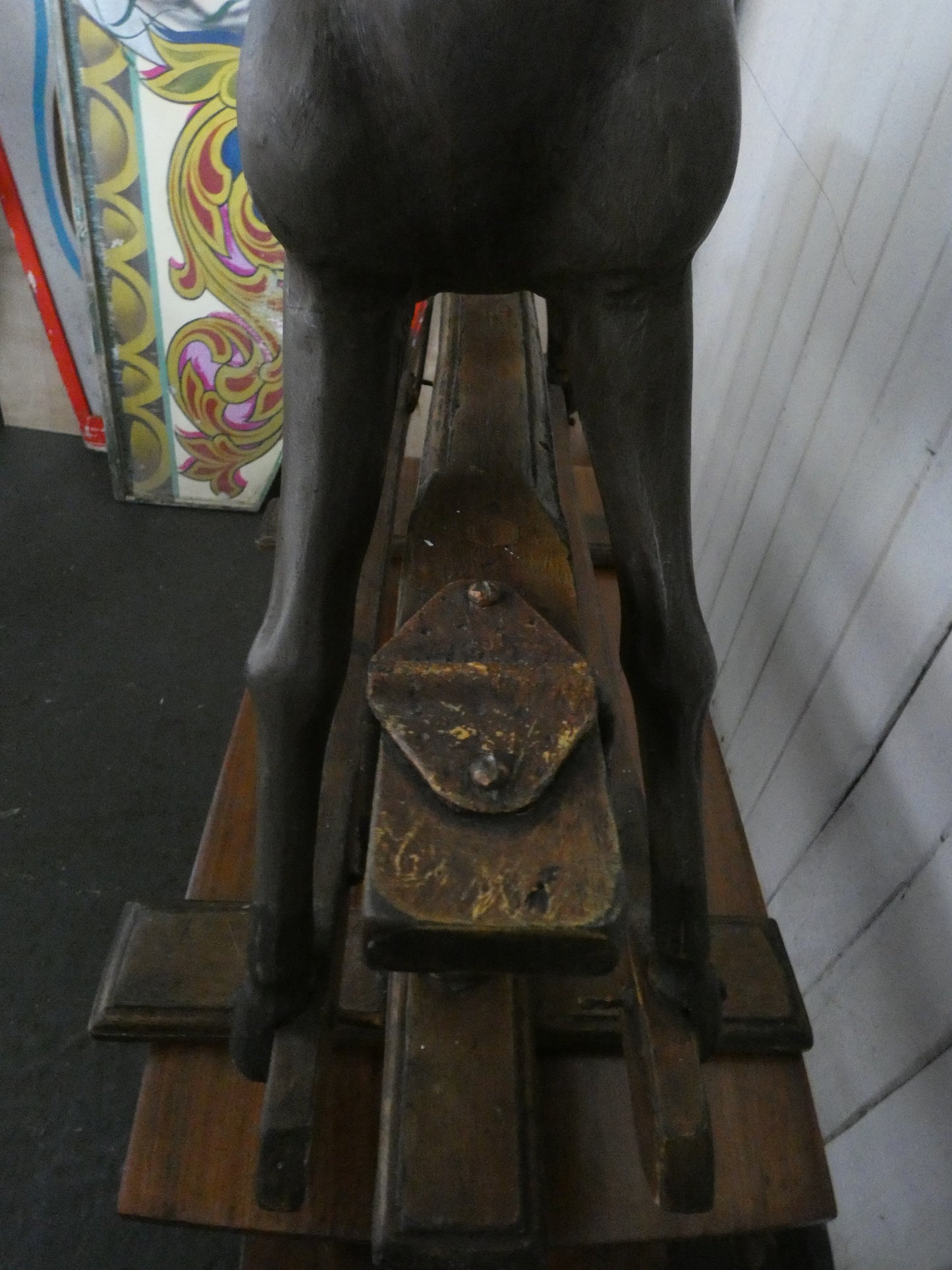 Vintage Miniature Rocking Horse with Horsehair Tail – Handcrafted Wooden base  Rocker