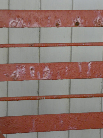 Vintage 1930s-40s Industrial Garden Chairs – Heavy Metal with Oxide Red Patina