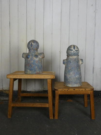 Mid-Century Italian Pottery Male & Female Figures – Possibly Raymor, Removable Heads