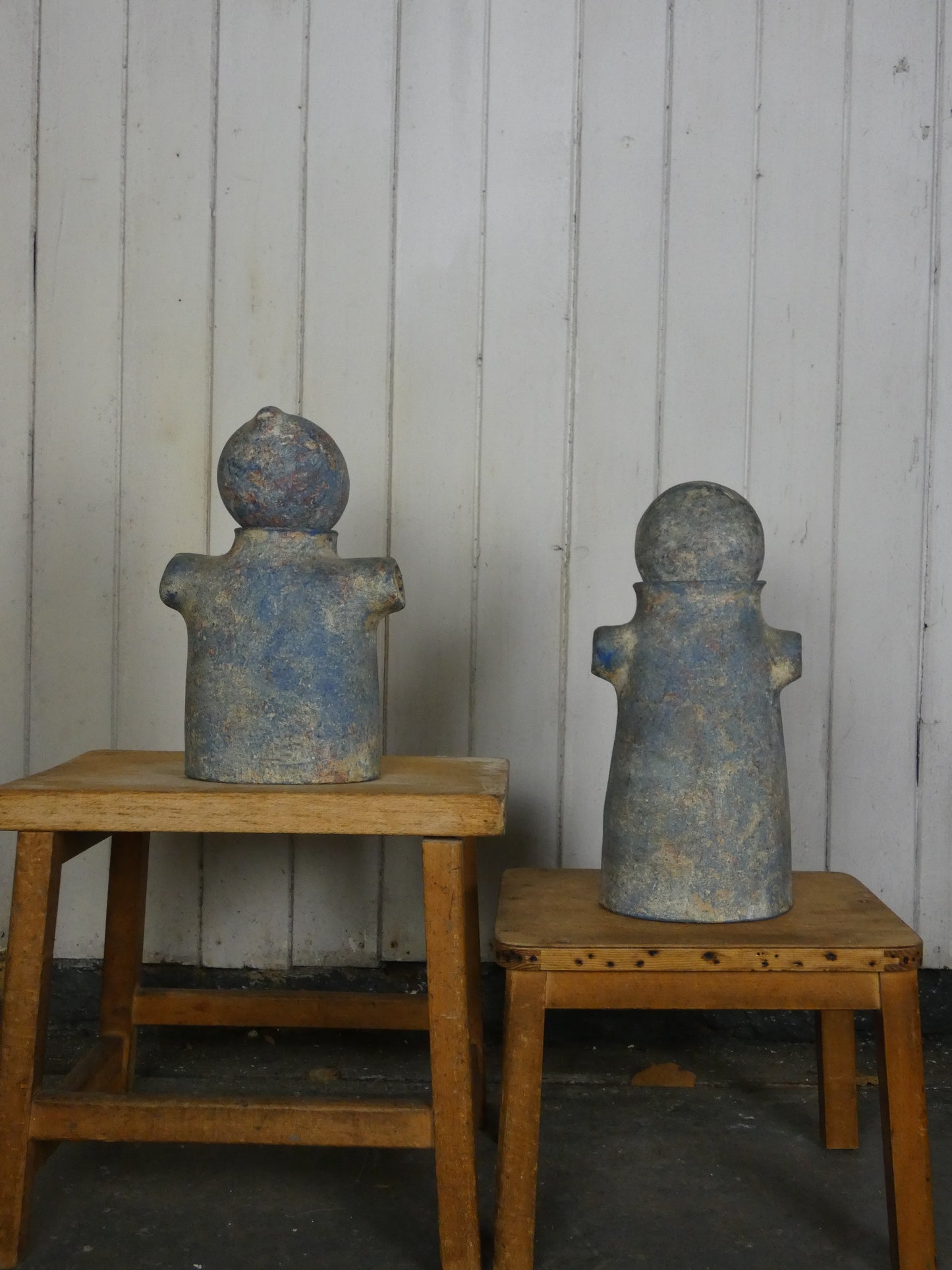 Mid-Century Italian Pottery Male & Female Figures – Possibly Raymor, Removable Heads