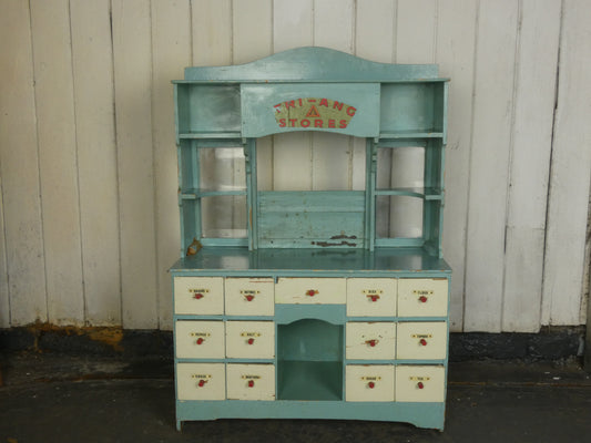 Vintage Tri-ang Wooden Toy Shop Display Cabinet