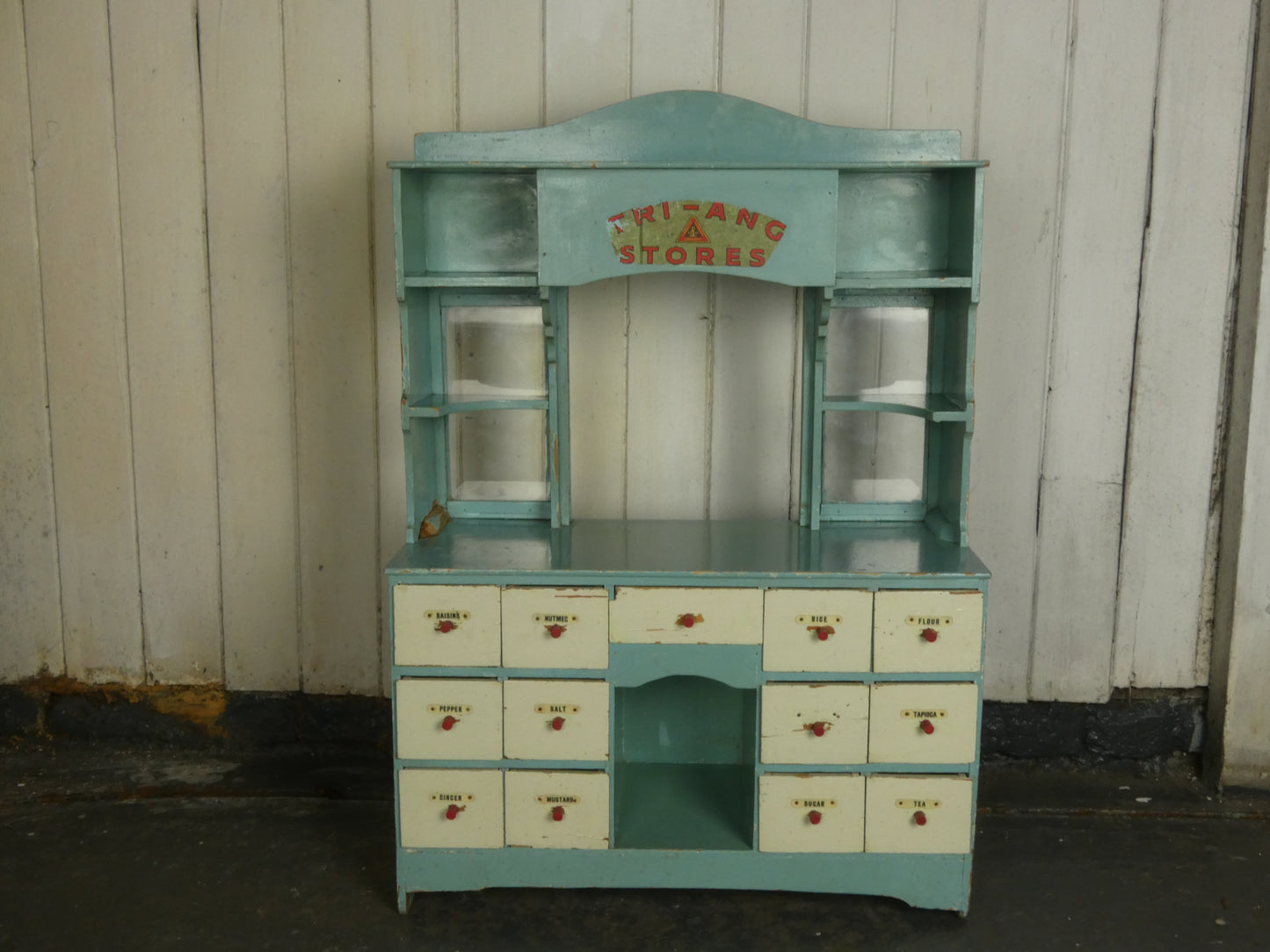 Vintage Tri-ang Wooden Toy Shop Display Cabinet