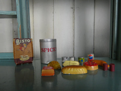 Vintage Tri-ang Wooden Toy Shop Display Cabinet