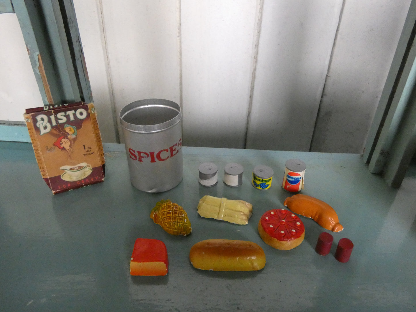 Vintage Tri-ang Wooden Toy Shop Display Cabinet