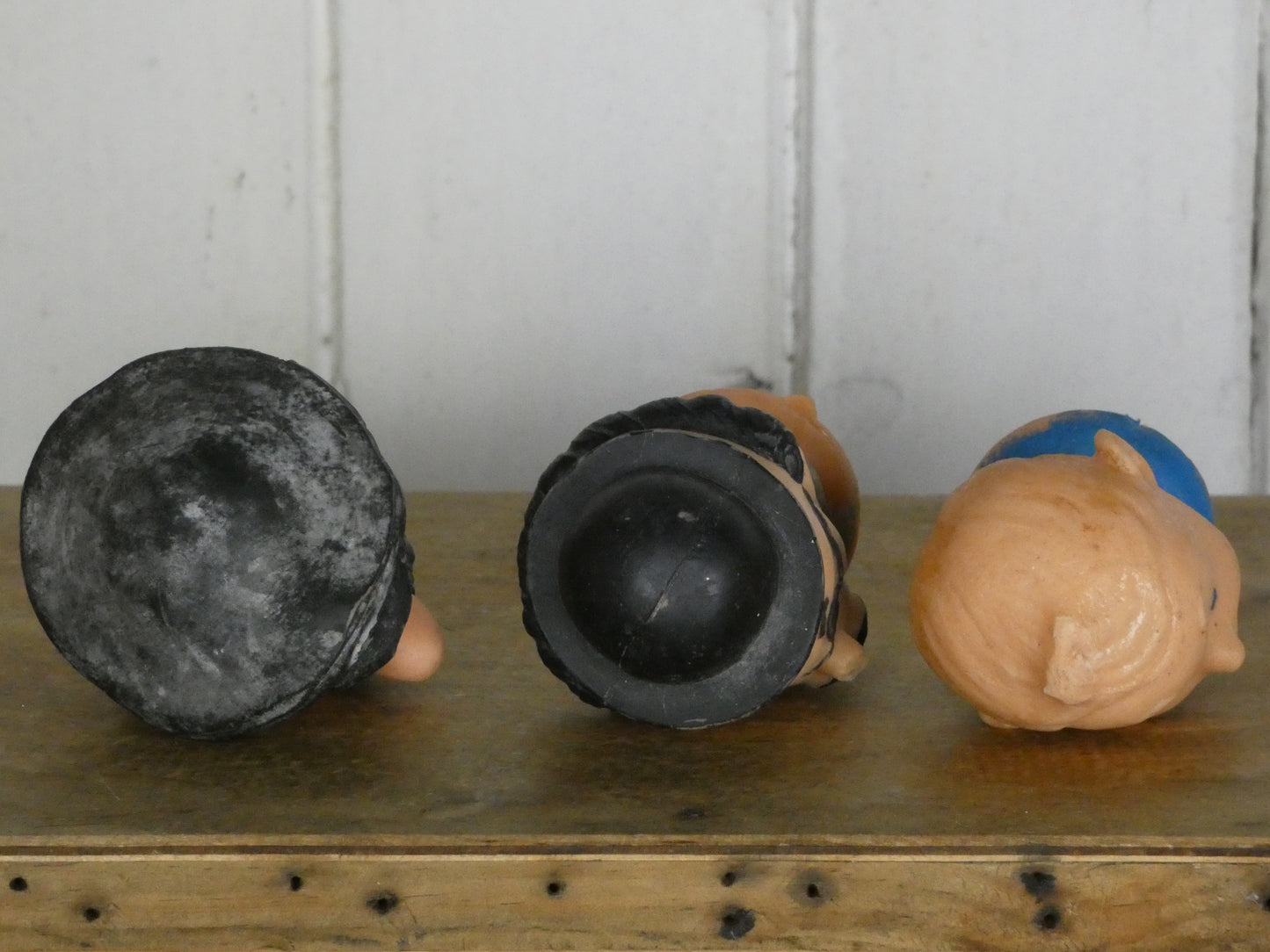 Set of 3 Vintage Flemish Tintin Rubber Puppet Heads – 1940s/50s Hergé Originals