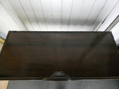 Late Victorian Carved Oak Hall Table with Pierced Gallery Back, Circa 1900