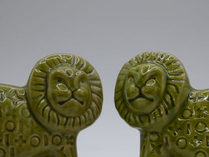 Mid-Century Ceramic Lion Figurines – Pair of Vintage Decorative Lions
