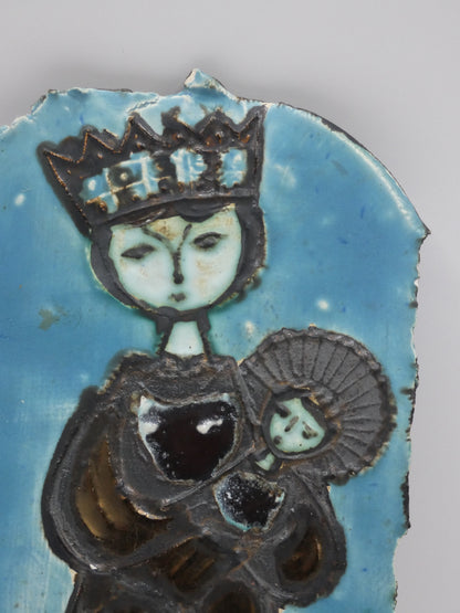 Wye Pottery Adam Dworski Madonna and Child ceramic wall plaque