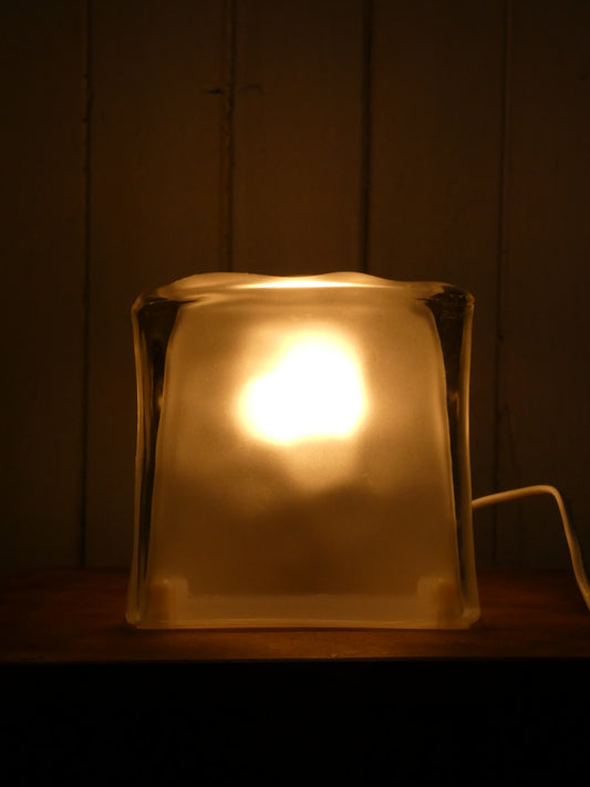 Vintage IKEA Iviken Frosted Glass Ice Cube Lamp Light 1990s Retro - Working
