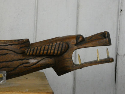 Vintage Hand-Carved Wooden Incense Holder – Rustic Artisan Burner