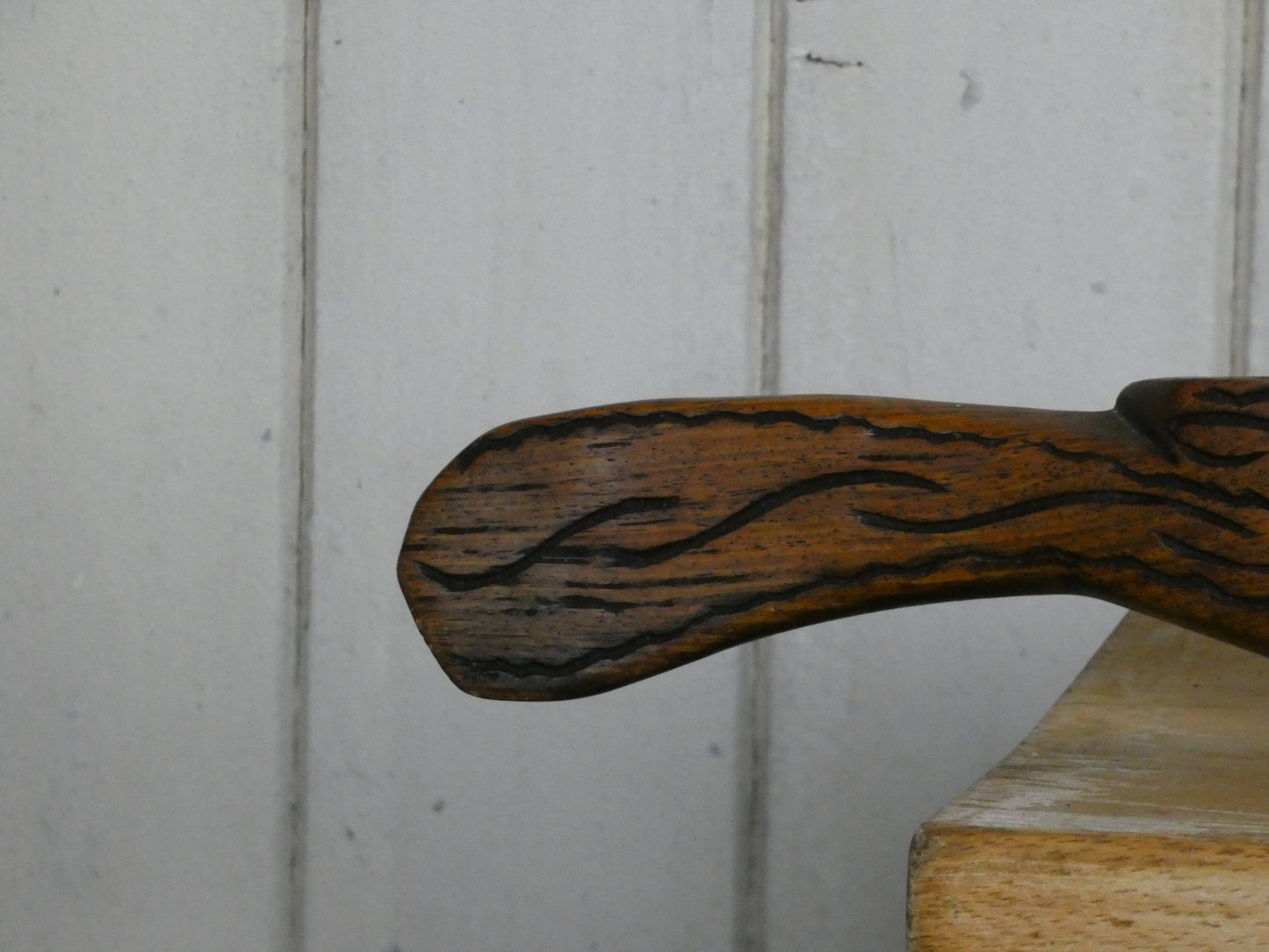 Vintage Hand-Carved Wooden Incense Holder – Rustic Artisan Burner