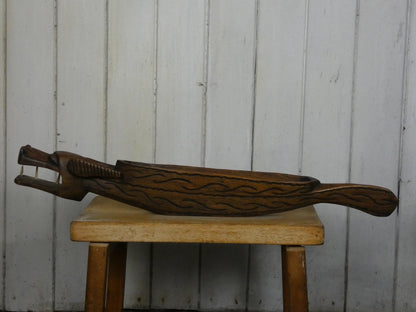 Vintage Hand-Carved Wooden Incense Holder – Rustic Artisan Burner