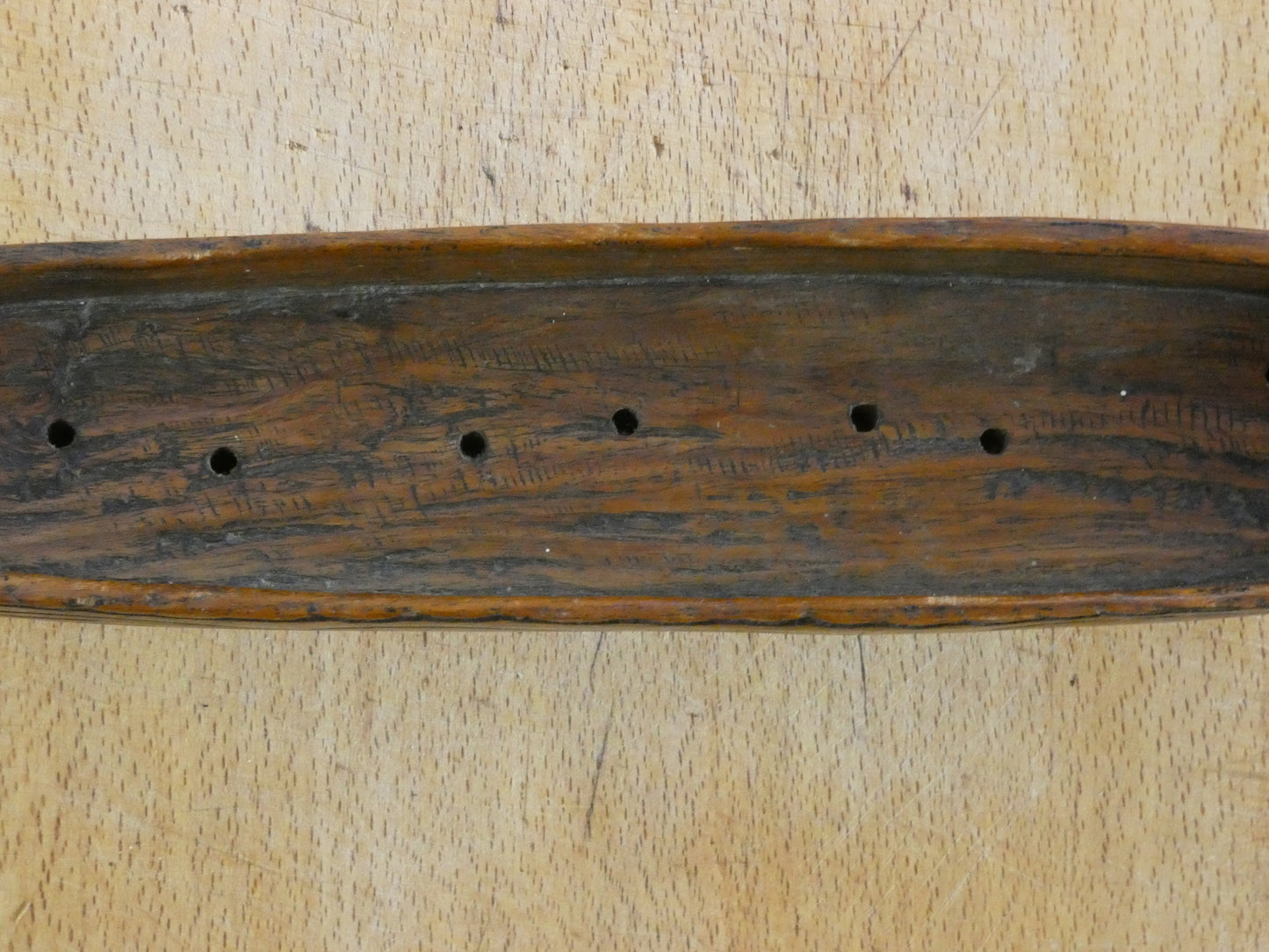 Vintage Hand-Carved Wooden Incense Holder – Rustic Artisan Burner