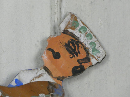 Vintage Folk Art Wooden Cycling Man / Toy – Handcrafted 1940s Kinetic Sculpture with Bell