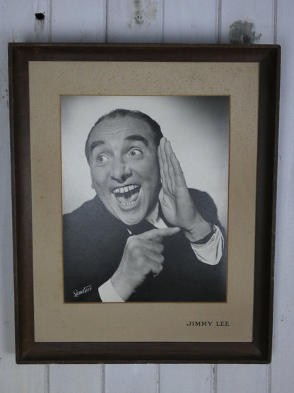 Vintage Portrait Photograph of “Jimmy Lee” | 1940s–1950s Character Study | Framed Black & White Photography