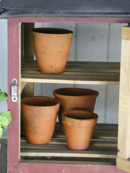 Vintage French Cheese Storage Cabinet | Rustic Wooden Larder Cupboard with Mesh Doors | 49.5cm