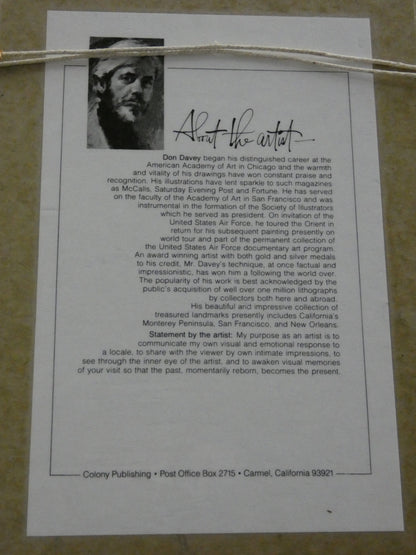 Vintage Framed Art Print – California Street, San Francisco by Don Davy (1977)