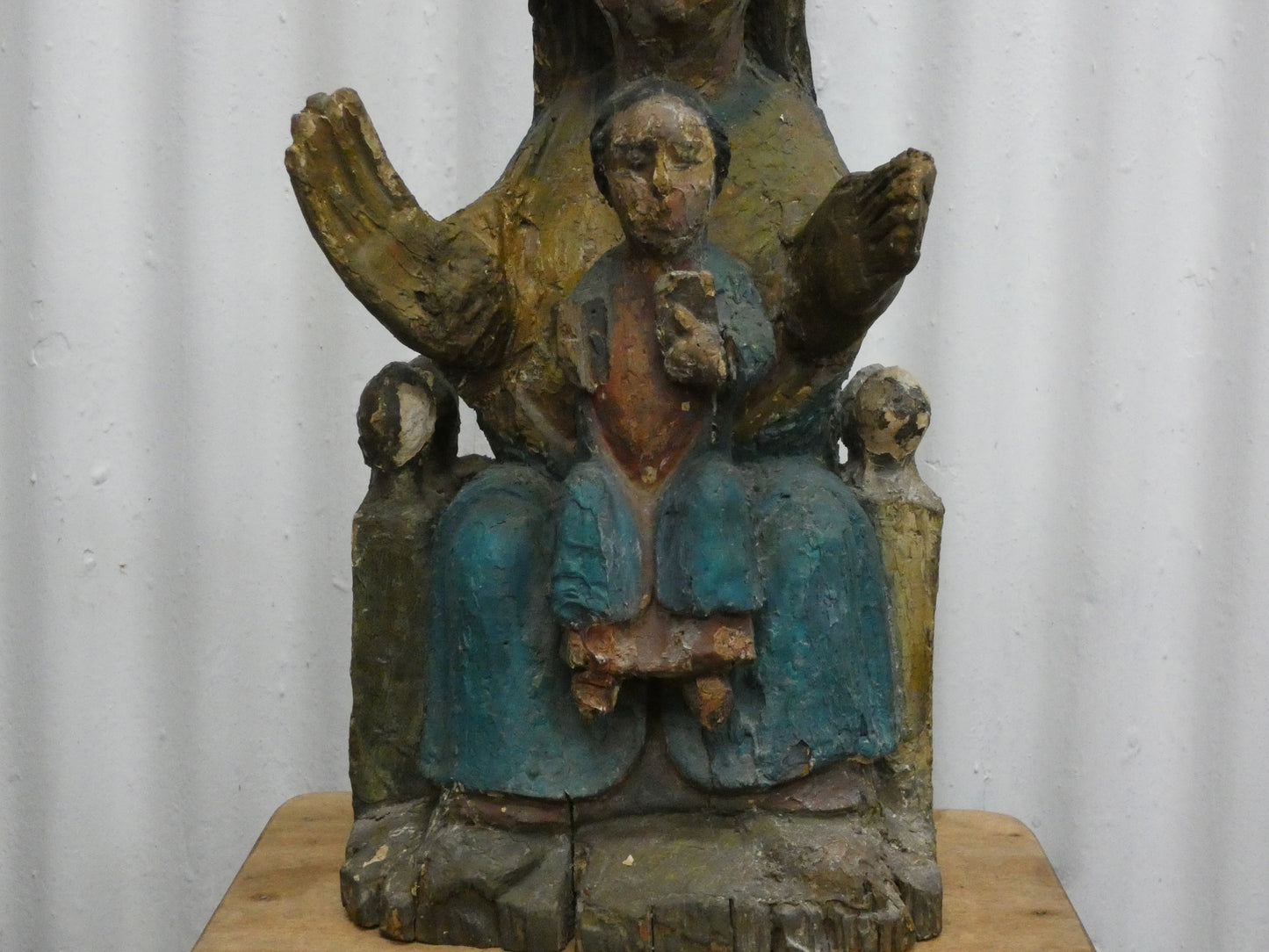 Madonna and Child – 18th Century Hand-Carved Wooden Sculpture