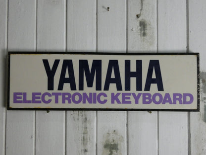 Vintage Yamaha Electronic Keyboard Dealer Sign – Purple Advertising Display, Music Store Sign