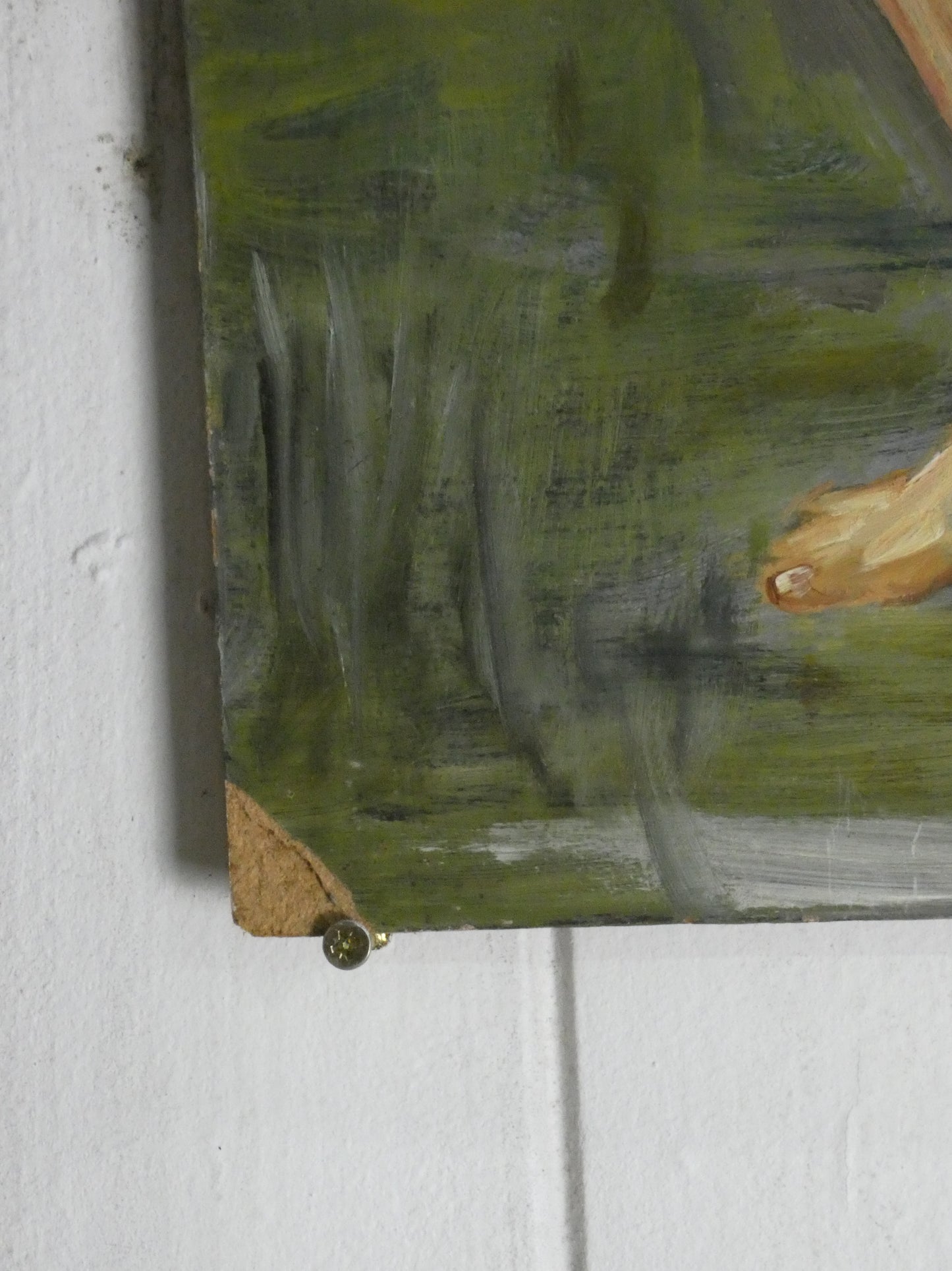 Mid-Century Male Nude Portrait – Vintage Expressionist Oil Painting, Gay Interest Art