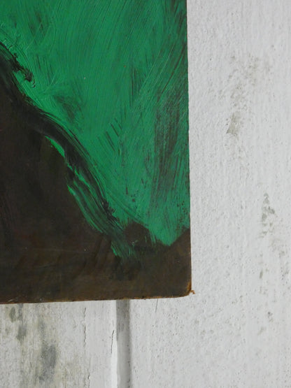 Mid-Century Expressionist Portrait Painting – Quirky Oil Painting of a Man, Vintage Modern Art