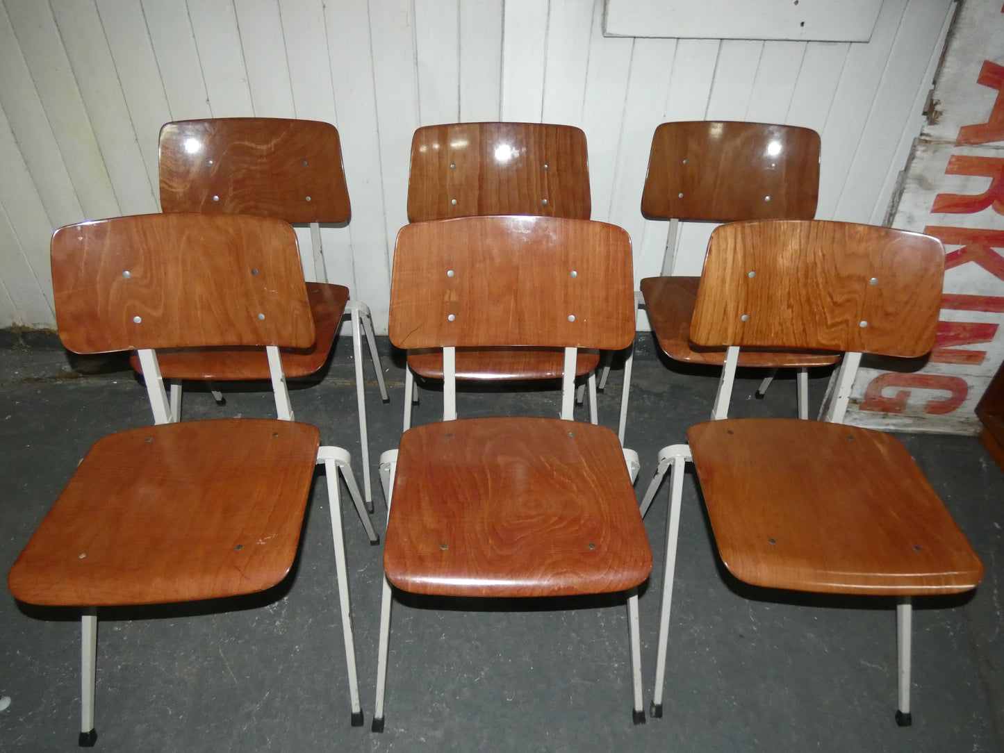 Mid Century Galvanitas Chairs – Vintage Dutch Industrial Stacking Dining Chairs
