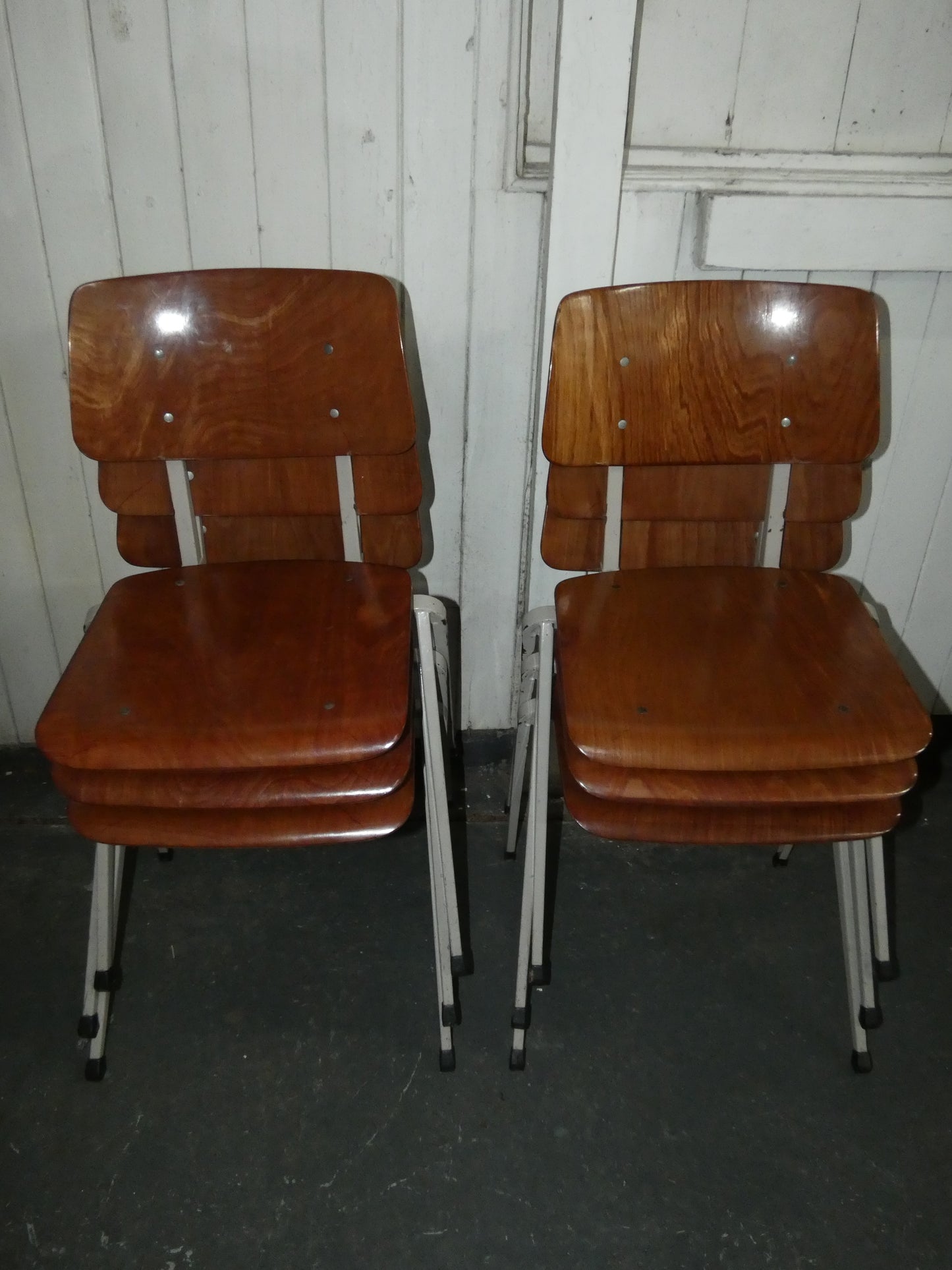 Mid Century Galvanitas Chairs – Vintage Dutch Industrial Stacking Dining Chairs