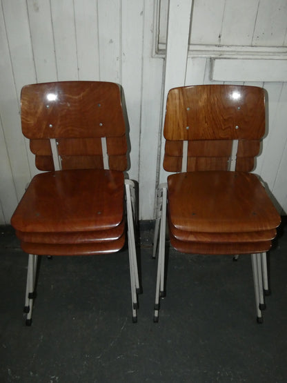 Mid Century Galvanitas Chairs – Vintage Dutch Industrial Stacking Dining Chairs