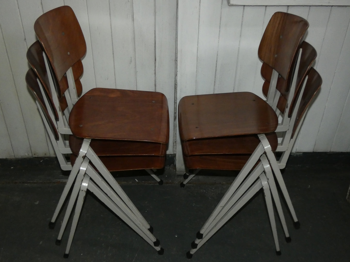 Mid Century Galvanitas Chairs – Vintage Dutch Industrial Stacking Dining Chairs