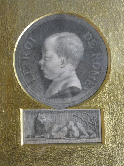 19th Century French Napoleon II “King of Rome” Portrait Medallion – Empire Style Gilded Frame