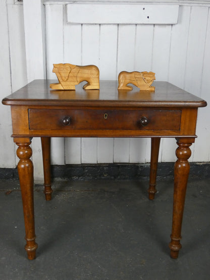 Heals of London Vintage Side Table with Drawer – Early 20th Century Solid Wood Desk / Occasional Table