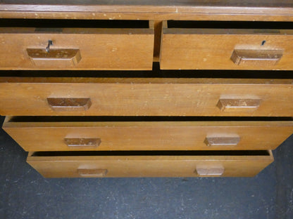 Mid-20th Century War Department Chest of Drawers – Original Military Cabinet with Key – Solid Wood Vintage Storage