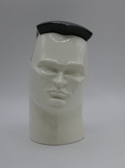 Vintage Swineside Ceramics Black & White Male Head Bust – New Romantic Era Style 80s