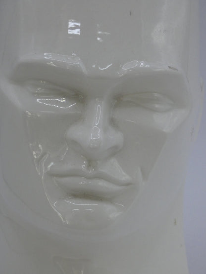 Vintage Swineside Ceramics Black & White Male Head Bust – New Romantic Era Style 80s