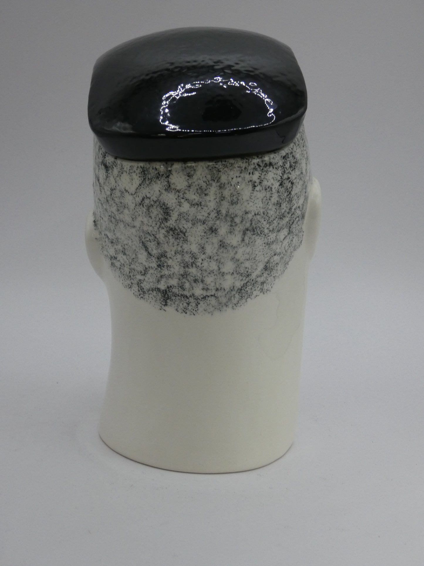 Vintage Swineside Ceramics Black & White Male Head Bust – New Romantic Era Style 80s