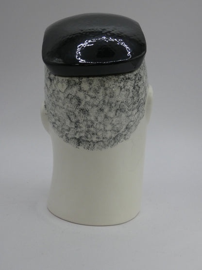 Vintage Swineside Ceramics Black & White Male Head Bust – New Romantic Era Style 80s