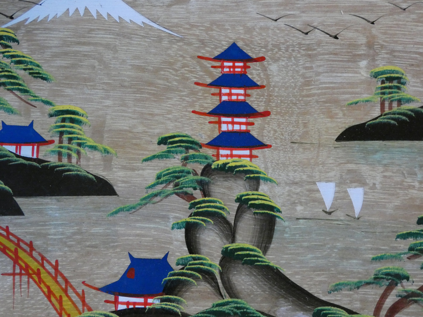 1950s Oriental wooden tray