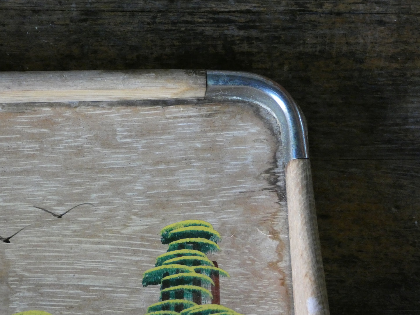 1950s Oriental wooden tray
