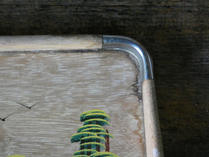 1950s Oriental wooden tray