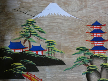 1950s Oriental wooden tray