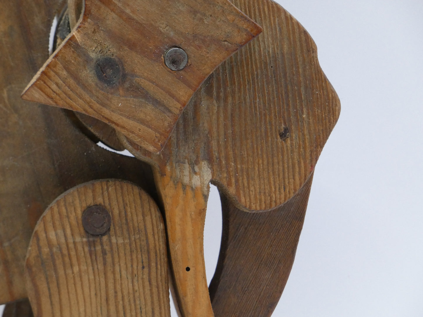 Rare Hand-Carved Wooden Articulated Elephant Toy | WWII-Era Folk Art | Ravensbrück Camp
